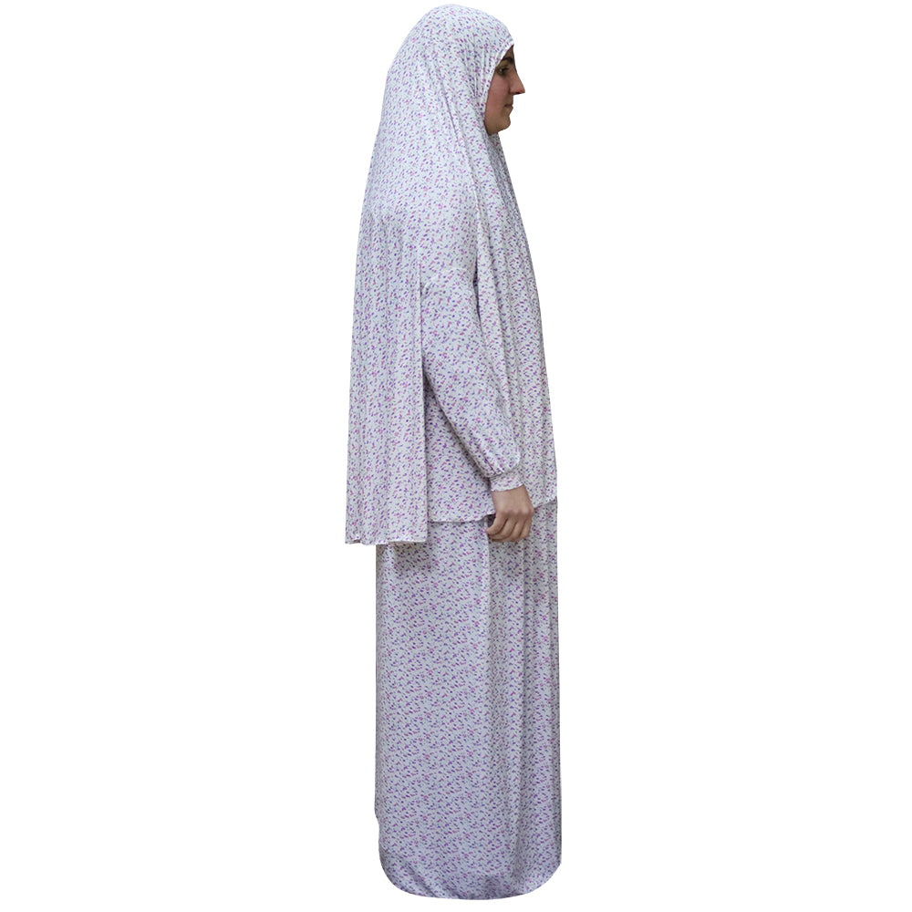 Women's Prayer Dress 2 Pieces (With Sleeves) - Floral Print
