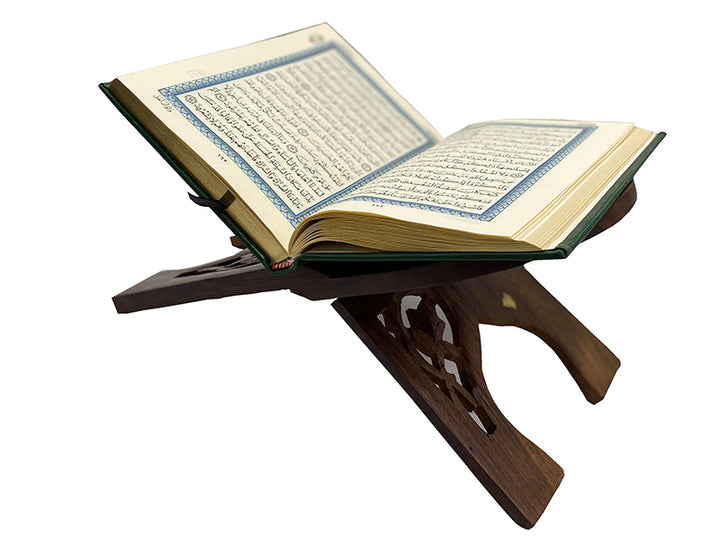 Holy Quran (Navy and Green) with Quran Holder Small size (13 * 7)