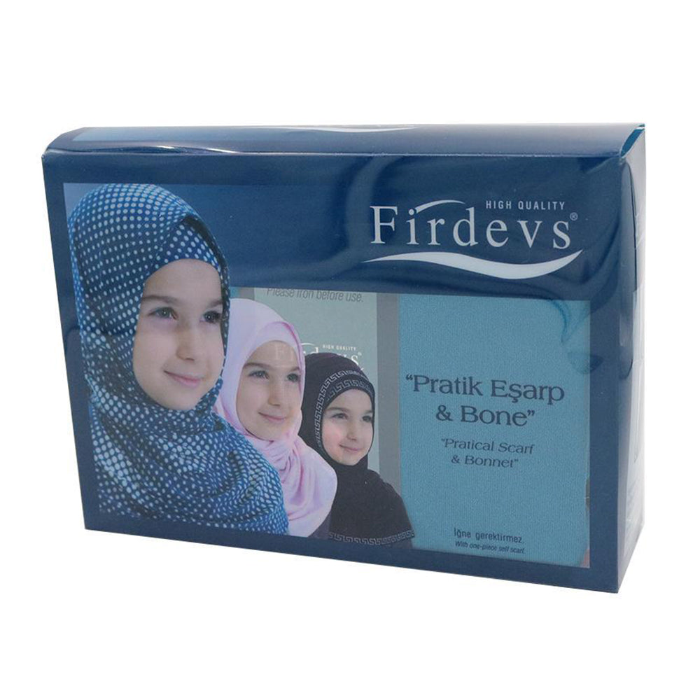 Firdevs Girl's Practical Hijab Scarf  Bonnet - Teal Blue