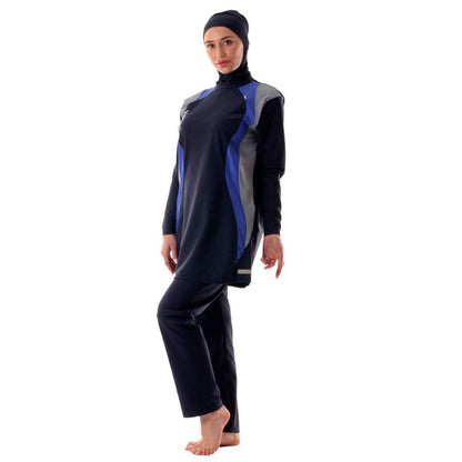 Veilkini Muslim Swimsuit for Women, Long-Sleeved Swimsuit, Burkini Hijab Bathing Suit, Regular Fit (Dark Gray)
