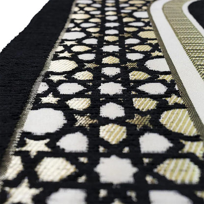 Chenille Embroidered Selcuk Star Islamic Prayer Mat - 4 Different Colors