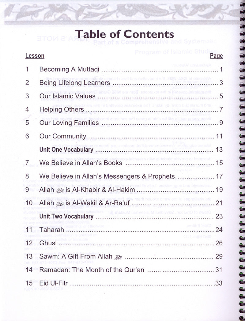 Iqra' Wise (Weekend Islamic School Excellence) Workbook: Grade Four