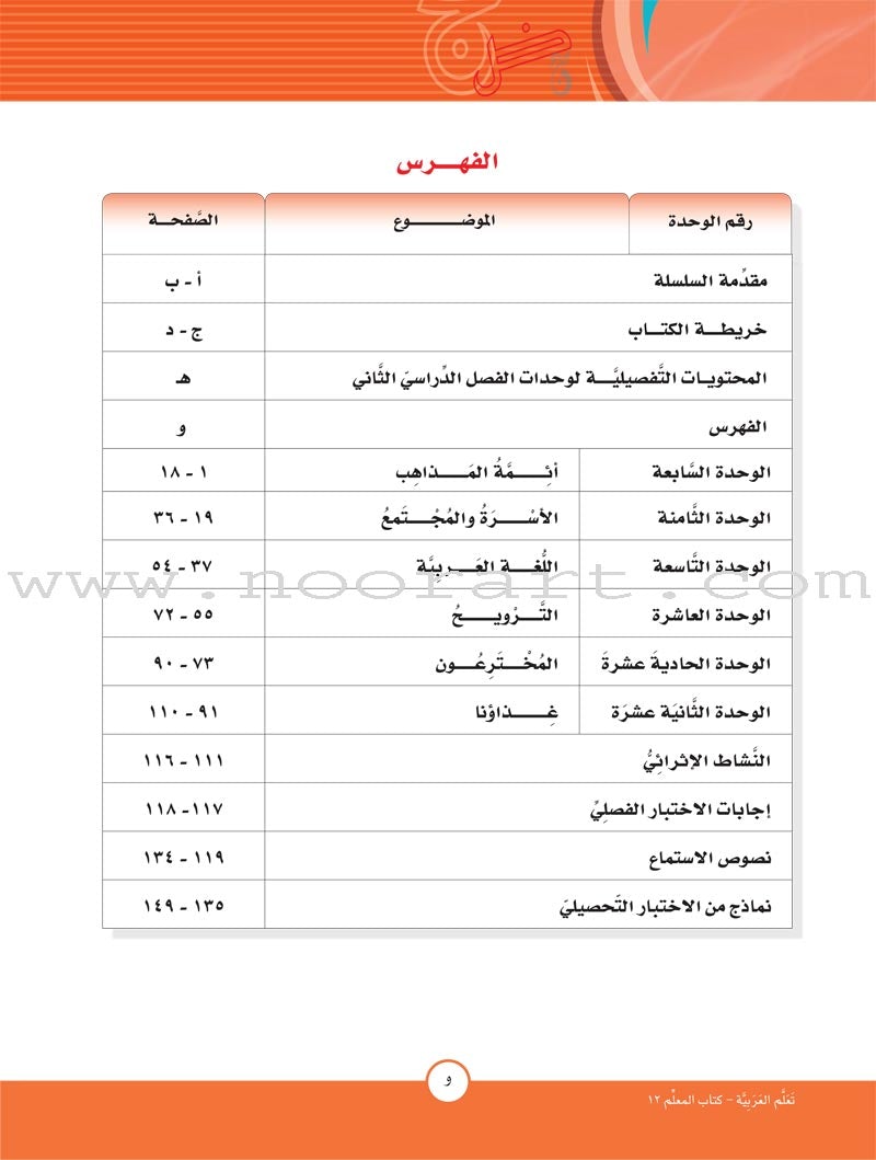 ICO Learn Arabic Teacher Guide: Level 12, Part 2 تعلم العربية