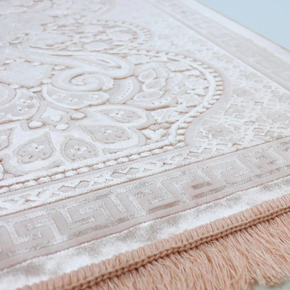 Luxury Velvet Islamic Prayer Rug - 4 Different Colors