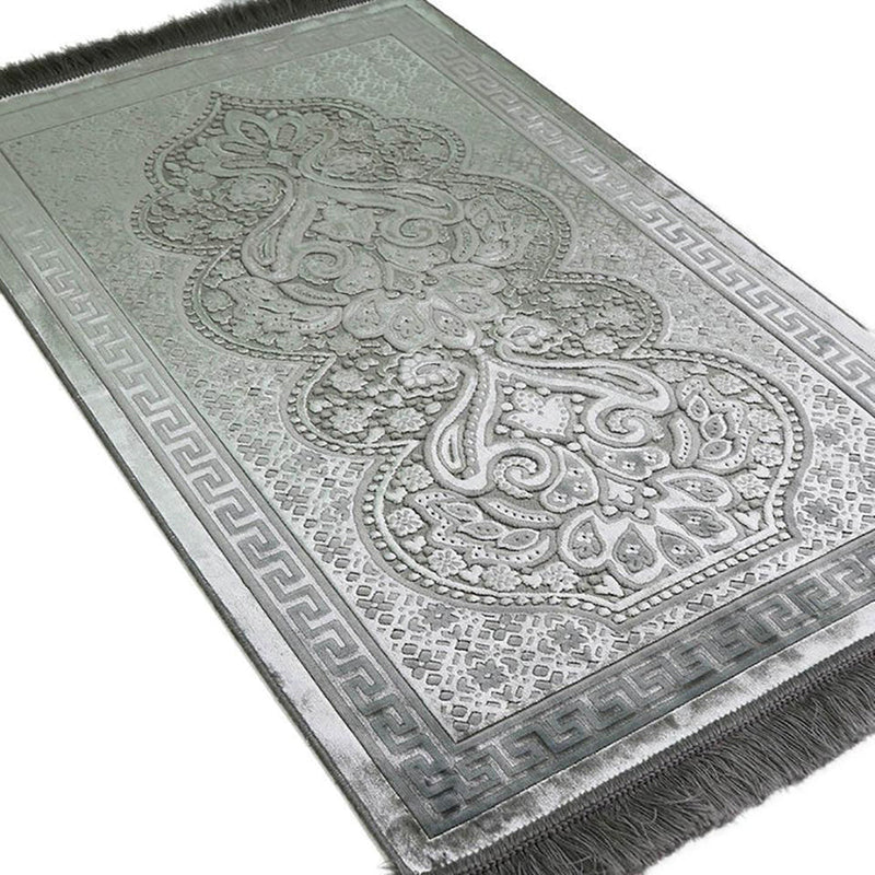 Luxury Velvet Islamic Prayer Rug - 4 Different Colors