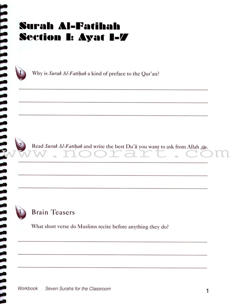 Seven Surahs for the Classroom Workbook