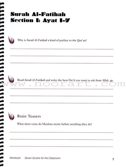 Seven Surahs for the Classroom Workbook