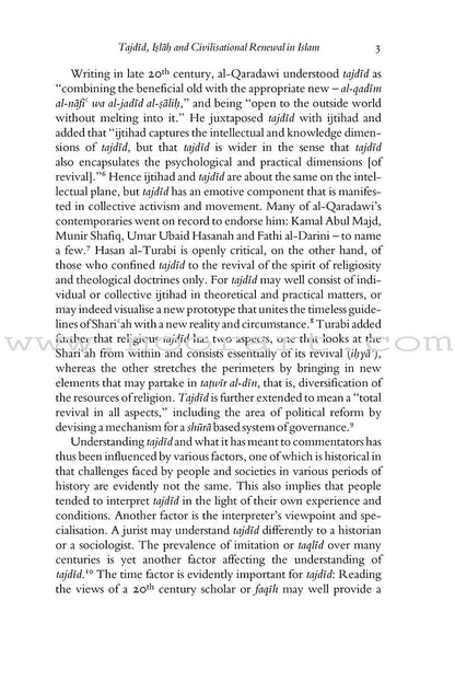 Tajdid, Islah And Civilisational Renewal In Islam