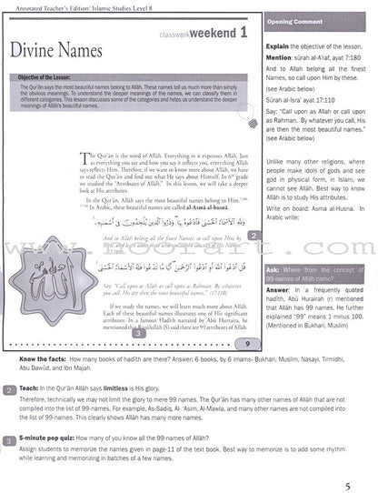 Islamic Studies Teacher's Manual: Level 8 (with Annotated CD-ROM)
