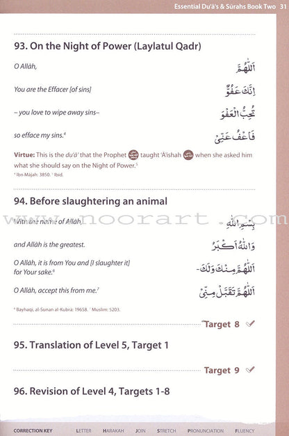 Essential Du'a's & Surahs: Book 2 (South Asian Script)