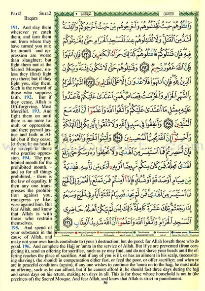 Tajweed Qur'an (Whole Qur’an, With Meaning Translation in English) (7"x9") (Colors May Vary)  مصحف التجويد