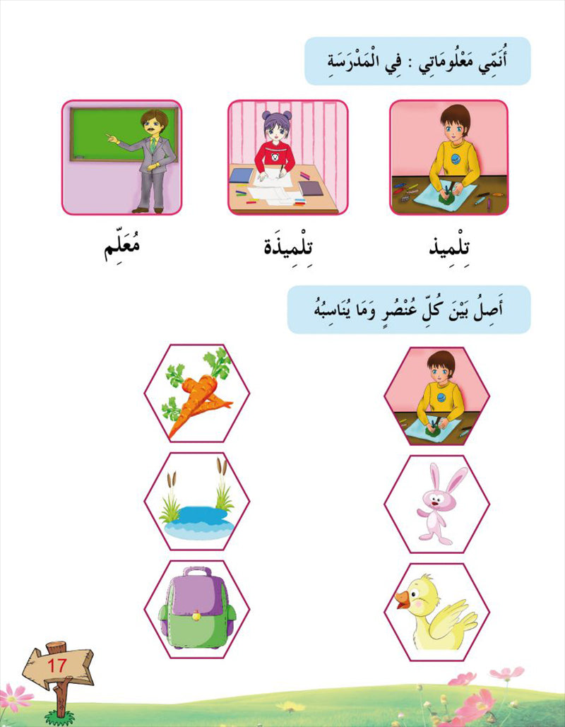 In the Arabic Language Garden Textbook: K Level في حديقة اللغة العربية كتاب الطالب