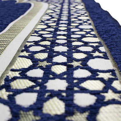 Chenille Embroidered Selcuk Star Islamic Prayer Mat - 4 Different Colors