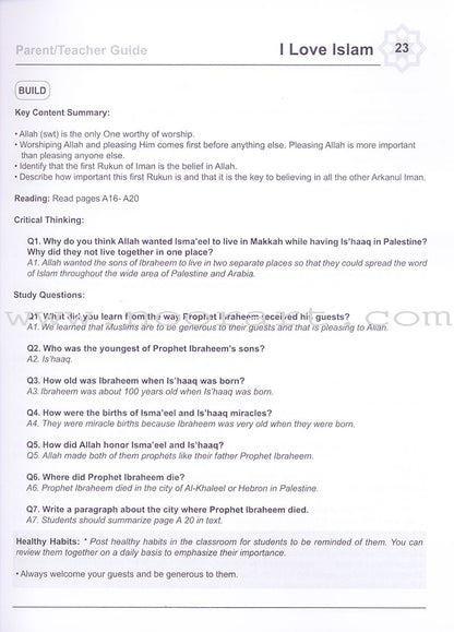 I Love Islam Teacher/Parent Guide: Level 4