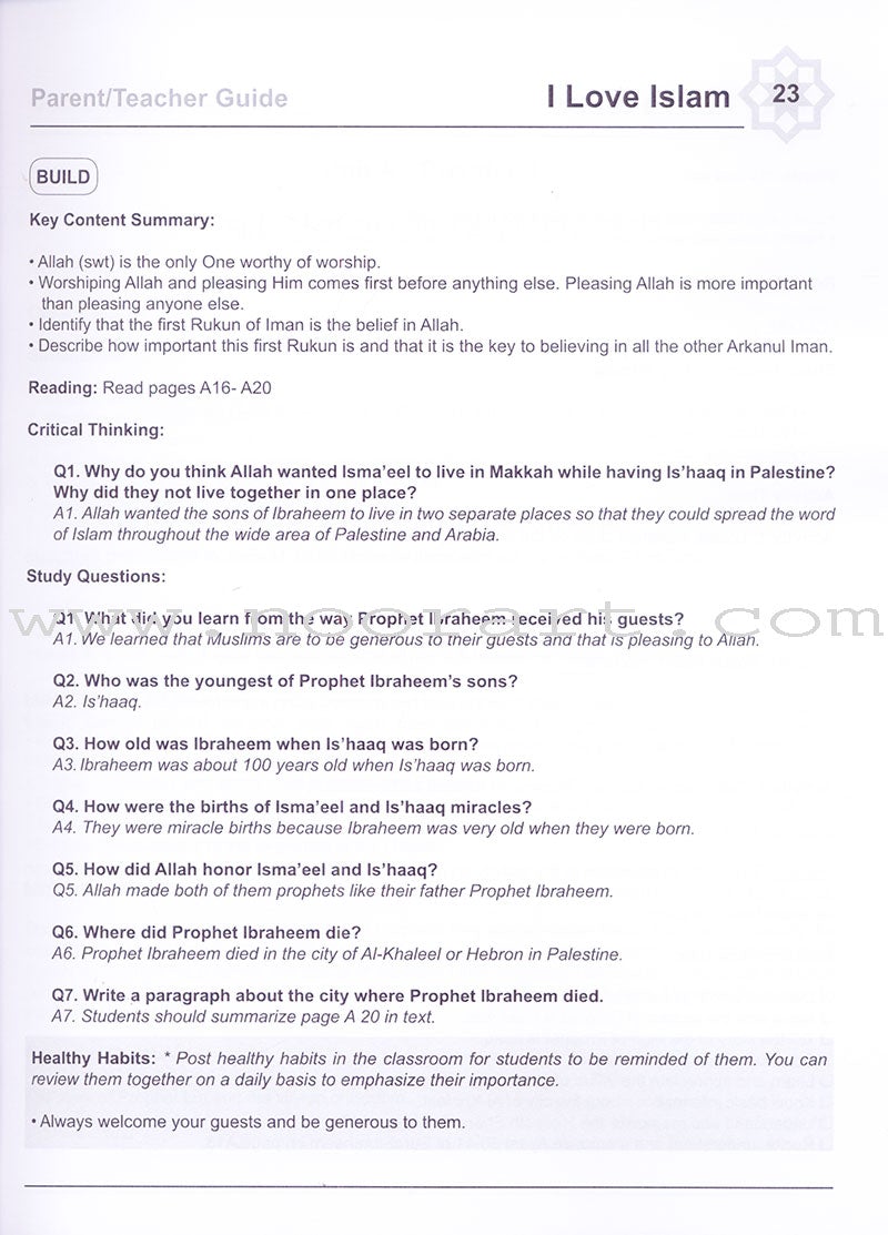I Love Islam Teacher/Parent Guide: Level 4