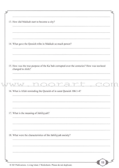 Living Islam Worksheets - Prophet of Mercy: Part 3 (10th Grade)