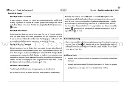 Safar Teacher's Guide for Islamic Studies: Level 6