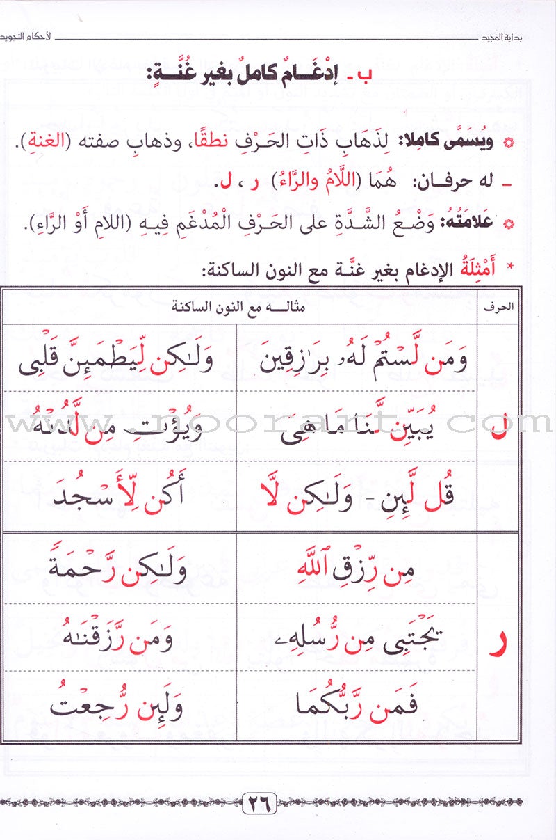 Tajweed Rules for Beginners بداية المجيد لأحكام التجويد