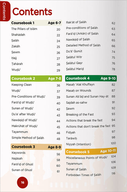An Nasihah Islamic Curriculum, Shafi'i Fiqh 1-8 (Age 6-14 Yrs)